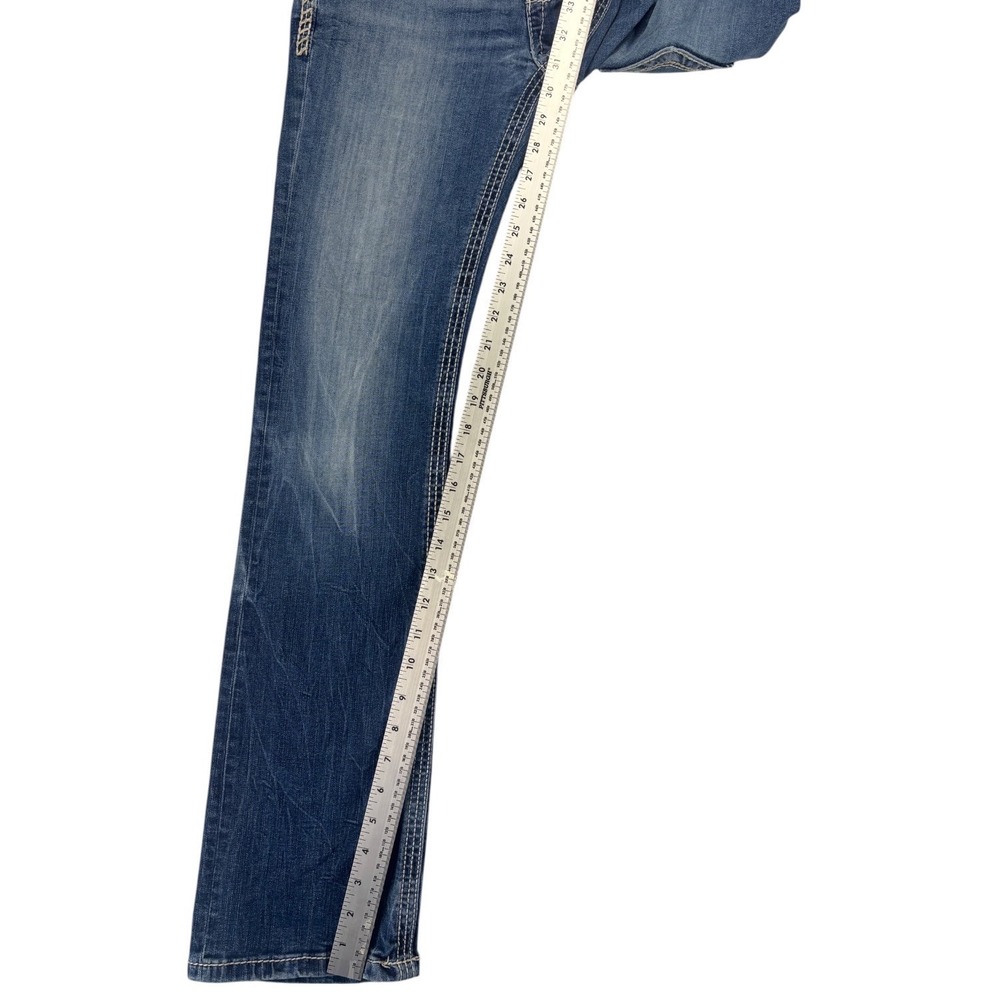 BKE Aiden Jeans Women's 28R Bootcut Mid Rise Stretch Whiskered Dark Wash Denim - Picture 11 of 12